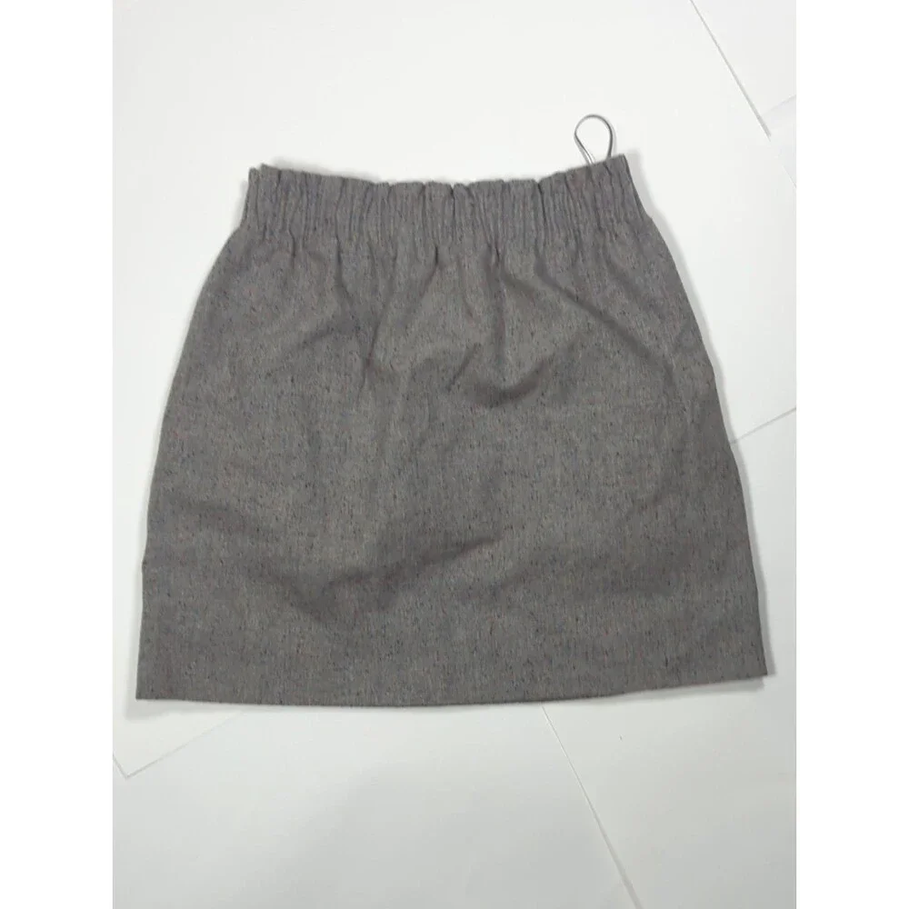 J. Crew Womens Size 0 Skirt Gray Wool Blend Red White Blue Spec Work Classic